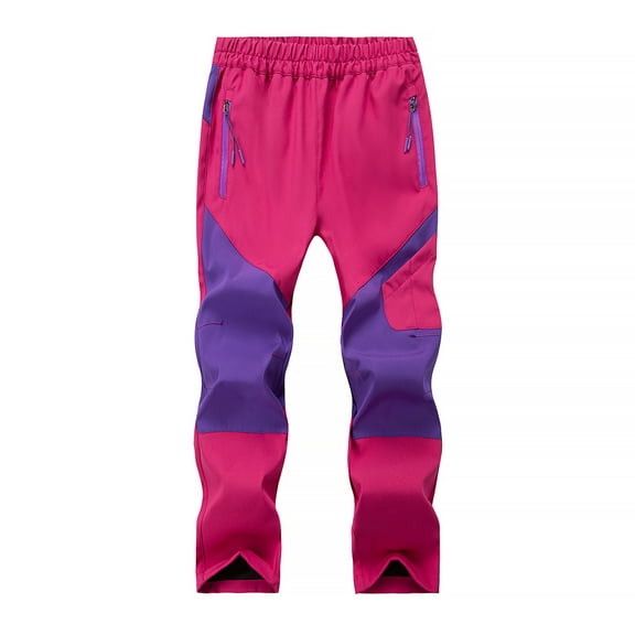 AherBiu Kids Boys Girls Waterproof Hiking Ski Snow Pants Elastic Waist Warm Insulated Snowboard Pants