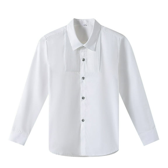 AherBiu Kids Girls Clothes Dress Tops Button down Shirt Lapel V Neck School Shirts Teens Formal Blouse