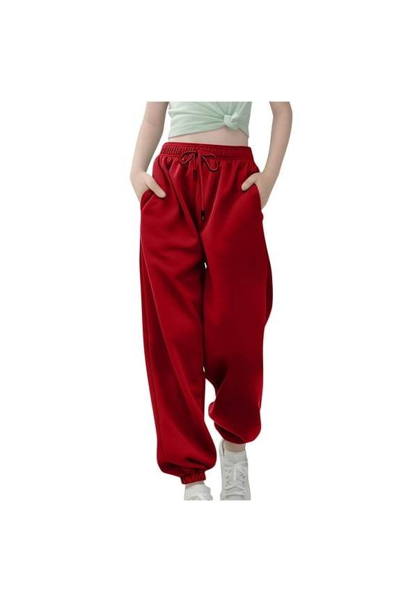 Kids Girls Clothes Sweatpants for Teen Girl Elastic High Waisted Athletic Jogging Pants with Pockets