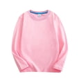 thumbnail image 1 of AherBiu Kids Tops for Boy Girl Crew Neck Sweatshirt Long Sleeve Pullover Child Basic Tops Tees Solid Color, 1 of 3