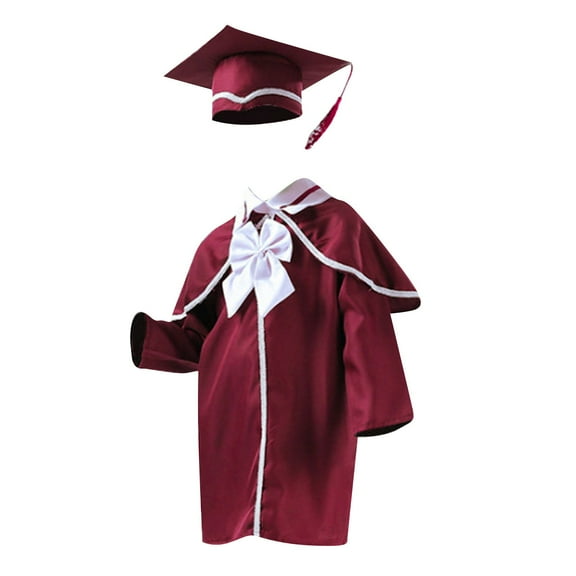 AherBiu Kindergarten Graduation Gown and Cap Unisex Cute Bow Tie with Tassel 2024 Toddler Boys Girls Outfits