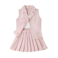 thumbnail image 1 of AherBiu Little Girls 3 Piece Sets Tank Tops Blazer Vests with Pleated Mini Skirts Formal Dress Outfits, 1 of 7