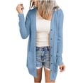 thumbnail image 1 of AherBiu Long Cardigans for Women Button down Open Front Cotton Lightweight Long Sleeve Outwear Jacket, 1 of 7