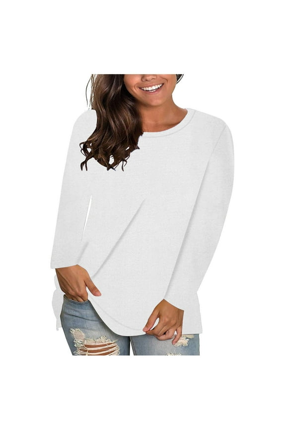 Long Sleeve Shirts for Women Crewneck Stretchy Comfy Basic Layer Tops Pajamas Tees Tshirt
