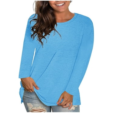 AherBiu Long Sleeve Tops for Women Crewneck Stretchy Comfy Basic Layer Tops Pajamas Tees Tshirt