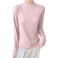 thumbnail image 1 of AherBiu Long Sleeve Tops for Women Mock-Neck Comfy Fitted Fall Casual Basic Layer Tshirt Undershirt(XX-Large,01-Pink), 1 of 9