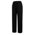 thumbnail image 1 of AherBiu Cotton Linen Pants for Women Lightweight Wide Leg High Waisted Summer Casual Loose Trousers with Pockets, 1 of 6