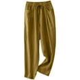 thumbnail image 1 of AherBiu Lounge Pants for Women Elastic Drawstring High Waisted Tapered Leg Summer Lightweigh Trousers, 1 of 4