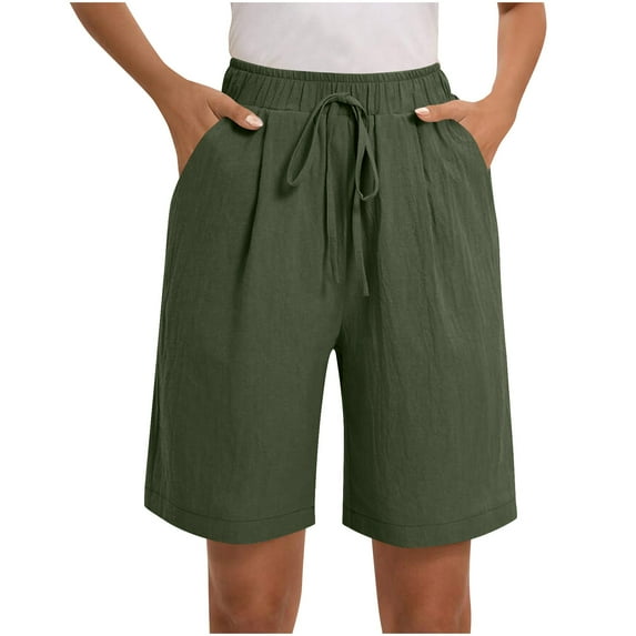 AherBiu Lounge Shorts for Women Elastic High Waisted Summer Casual Loose Lightweight Short Slacks with Pockets