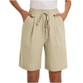 thumbnail image 1 of AherBiu Lounge Shorts for Women Elastic High Waisted Summer Casual Loose Lightweight Short Slacks with Pockets, 1 of 9
