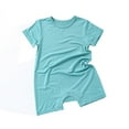 thumbnail image 1 of AherBiu Newborn Baby Clothes Cotton Short Rompers Open Leg Crewneck Short Sleeve Jumpsuit Playsuits, 1 of 3