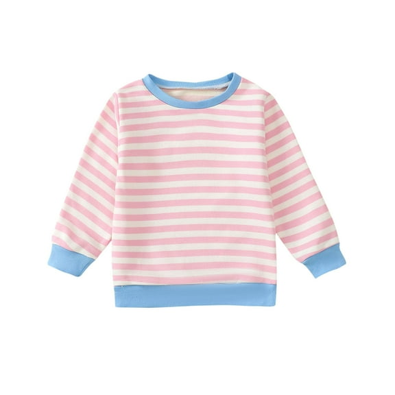 AherBiu Newborn Baby Girls Clothes Striped Crewneck Sweatshirt Unisex Boys Long Sleeve Tops Pullover