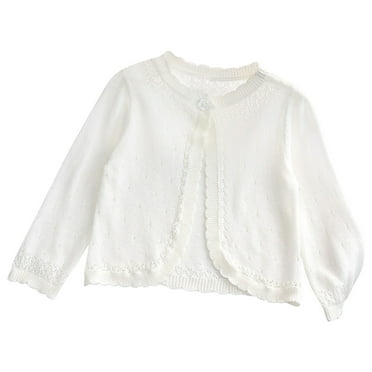 AherBiu Newborn Girl Clothes Fall Long Sleeve Cute Infant Cardigan Crewneck Open Front Toddler Shrugs