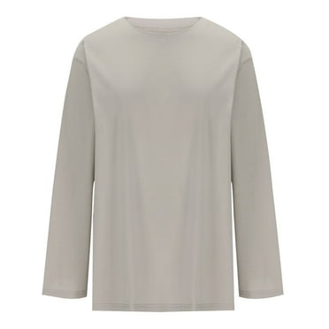 AherBiu Oversized Tops for Women Crewneck Sweatshirt Lightweight Long Sleeve Casual Loose Basic T Shirts Pullover