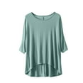 thumbnail image 1 of AherBiu Oversized Tops for Women Homewear Comfy Soft Drop Shoulder 3/4 Sleeve Pajamas Tees Shirts, 1 of 3