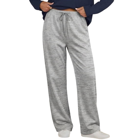 AherBiu Pajama Pants for Women Drawstring Elastic Waist Straight Leg Comfy Fitted Loungewear Sweatpants with Pockets(XX-Large,Gray)