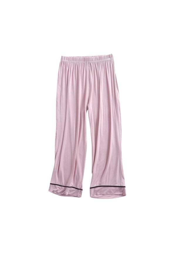 Pajama Pants for Women Elastic Waisted Straight Leg Comfy Loose Fitted Sleepwear Trousers