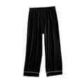 thumbnail image 1 of AherBiu Pajama Pants for Women Elastic Waisted Straight Leg Comfy Loose Fitted Sleepwear Trousers, 1 of 5