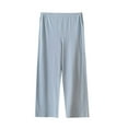 thumbnail image 1 of AherBiu Pajama Pants for Women Straight Wide Leg Comfy High Waisted Sleepwear Loose Pants with Pockets, 1 of 3