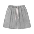 thumbnail image 1 of AherBiu Pajama Shorts for Women Drawstring High Waisted Wide Leg Comfy Lounge Sweatshorts Homewear with Pockets, 1 of 5