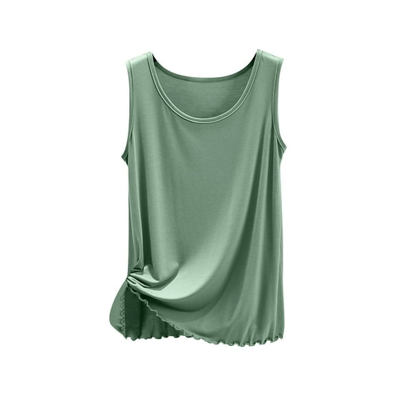 AherBiu Pajama Tank Tops for Women Round Neck Sleeveless Summer Basic Comfy Top Tees Tshirts Camisole Sleepwear