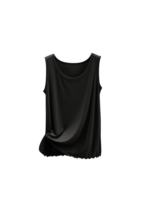 Pajama Tank Tops for Women Round Neck Sleeveless Summer Basic Comfy Top Tees Tshirts Camisole Sleepwear