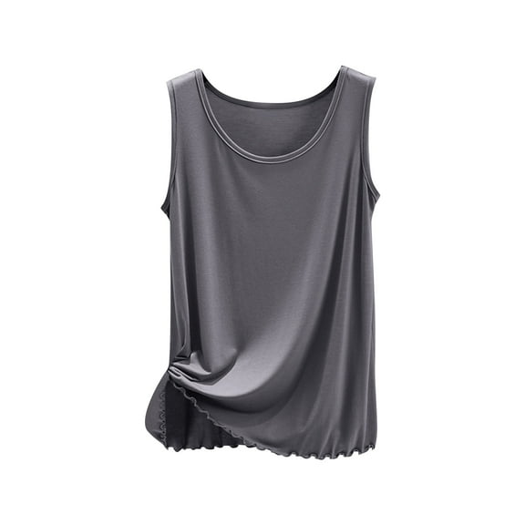 AherBiu Pajama Tank Tops for Women Round Neck Sleeveless Summer Basic Comfy Top Tees Tshirts Camisole Sleepwear
