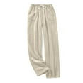 thumbnail image 1 of AherBiu Pajamas Pants for Women Flannel Comfy Warm High Waisted Loose Sleepwear Trousers with Pockets, 1 of 1