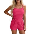 thumbnail image 1 of AherBiu Pajamas Set for Women Soft Comfy Sets Ribbed Cami Tank Tops with Shorts 2 Piece Sleepwear Loungewear, 1 of 5