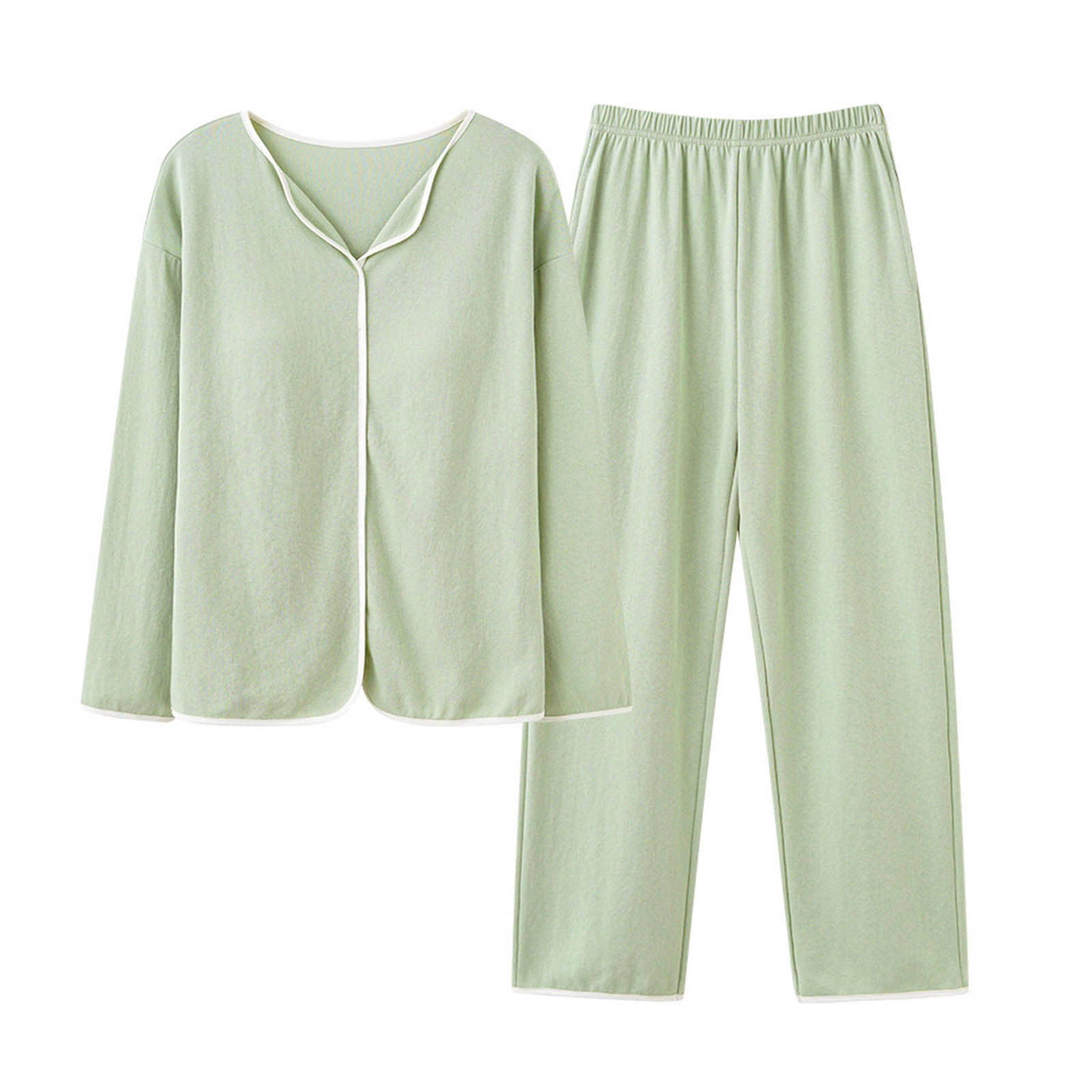 AherBiu Pajamas Sets for Women 2 Piece Sleepwear Built in Bra Tops with  Lounge Pants Comfy Homewear Suits