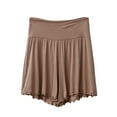 thumbnail image 1 of AherBiu Pajamas Shorts for Women Ruffle Wide Leg High Waisted Soft Comfy Sleepwear Bottom Shorts, 1 of 6