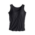 thumbnail image 1 of AherBiu Pajamas Tank Tops with Built in Bra for Women Summer Stretch Crewneck Sleeveless Camisole Basic Layer Shirts, 1 of 6