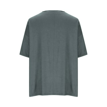 AherBiu Pajamas Tops for Women Shorts Sleeve Summer Casual Loose Comfy Soft V Neck Top Tees T-Shirts