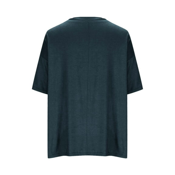 AherBiu Pajamas Tops for Women Shorts Sleeve Summer Casual Loose Comfy Soft V Neck Top Tees T-Shirts