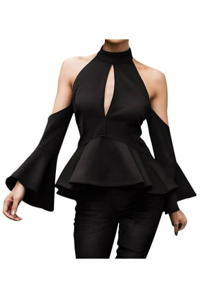 Womens Black Party Tops