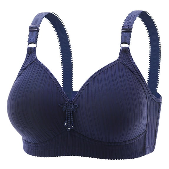 AherBiu Plus Size Bra for Women No Wire Everyday Bras Full Coverage Adjustable Strap Push up Bralette
