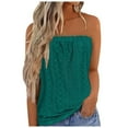 thumbnail image 1 of AherBiu Boho Tube Tops for Women off Shoulder Sleeveless Elastic Eyelet Hole Vacation Summer Tank Top Shirts, 1 of 5