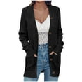 thumbnail image 1 of AherBiu Plus Size Cardigans for Women Open Front Button down Knitted Sweater Coats Outwear with Pockets, 1 of 7
