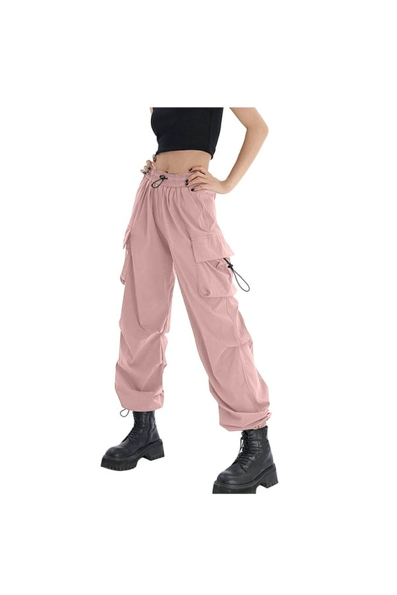 Plus Size Cargo Pants for Women High Waisted Hiking Pants Lightweight Juniors Cargos with Multi Pockets