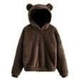 thumbnail image 1 of AherBiu Plus Size Fleece Hoodie for Women Pajamas Sweatshirt Plush Fuzzy Warm Comfy Homewear Pullover Tops, 1 of 4