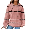 thumbnail image 1 of AherBiu Plus Size Hoodie for Women Striped Sweatshirts Comfy Casual Loose Pullover Tops with Pocket, 1 of 6