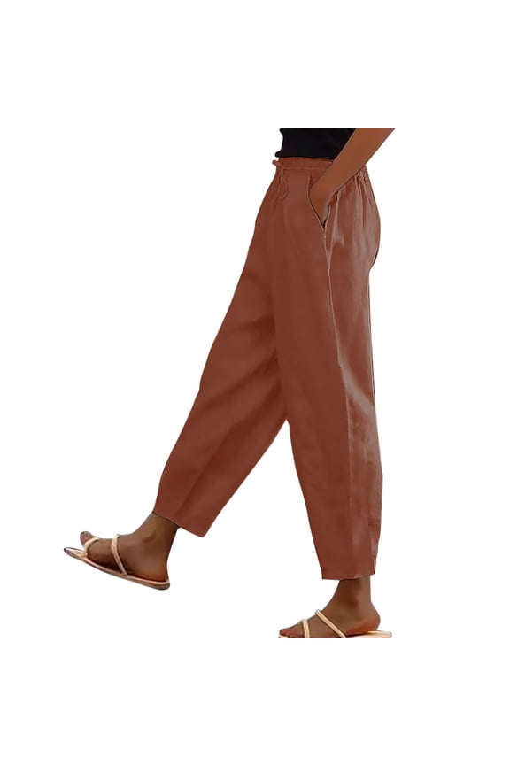 Plus Size Pants for Women Lightweight Summer Slacks High Waisted Casual Lounge Trousers with Pockets