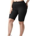 thumbnail image 1 of AherBiu Plus Size Shorts for Women Bottoms Short Leggings Elastic Waisted Knee Length Comfy Stretch Shorts, 1 of 7