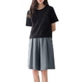 thumbnail image 1 of AherBiu Plus Size Shorts for Women Cotton Linen Lightweight Wide Leg Short Pants Knee Length High Waisted, 1 of 4