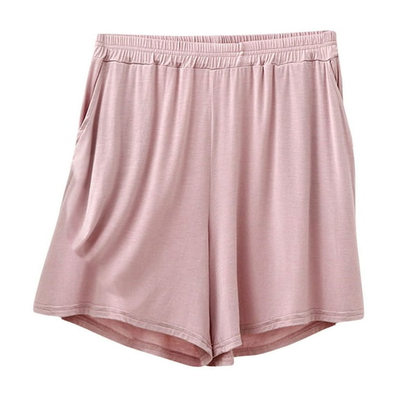 AherBiu Plus Size Shorts for Women High Waisted Pajamas Wide Leg Shorts Comfy Soft Sleepwear Bottom Shorts