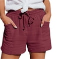 thumbnail image 1 of AherBiu Plus Size Shorts for Women Lightweight Drawstring High Waisted Summer Casual Shorts with Pockets, 1 of 9