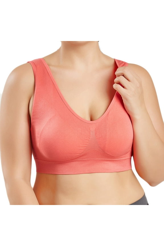 Plus Size Sports Bras for Women High Impact Padded Wireless Yoga Bra Tank Tops Bralette Workout Clothes