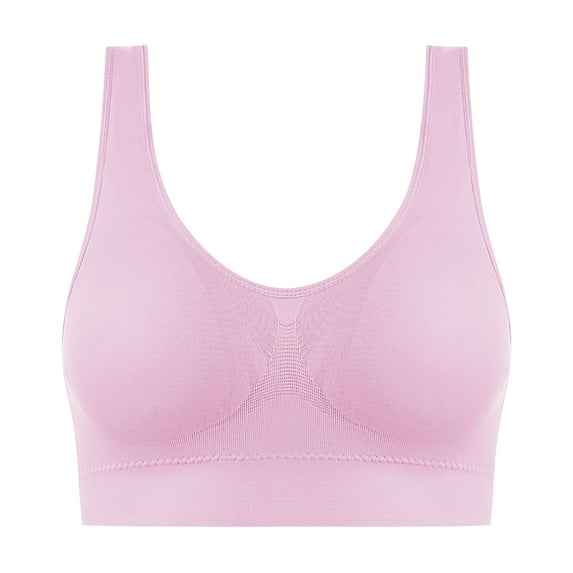 AherBiu Plus Size Sports Bras for Women Push-Up Workout Cropped Bra Tank Tops Stretchy Wireless Bralettes