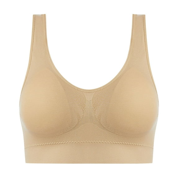 AherBiu Plus Size Sports Bras for Women Push-Up Workout Cropped Bra Tank Tops Stretchy Wireless Bralettes