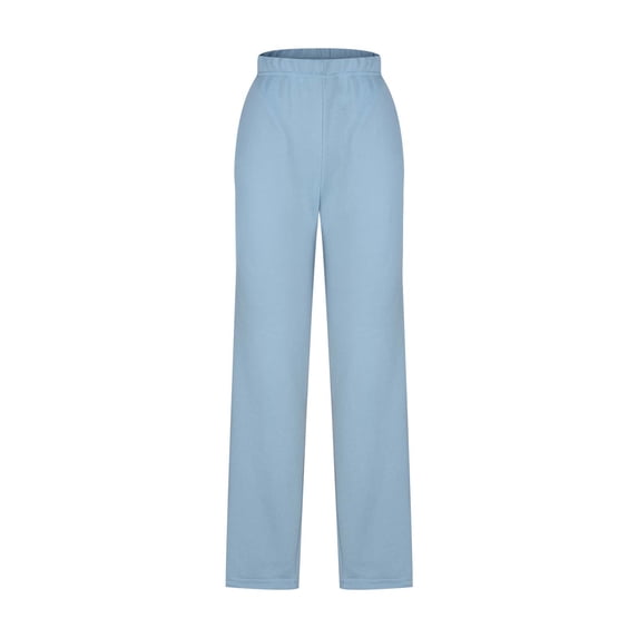 AherBiu Sweatpants for Women Straight Leg Elastic High Waisted Casual Fitting Jogging Pants with Pockets